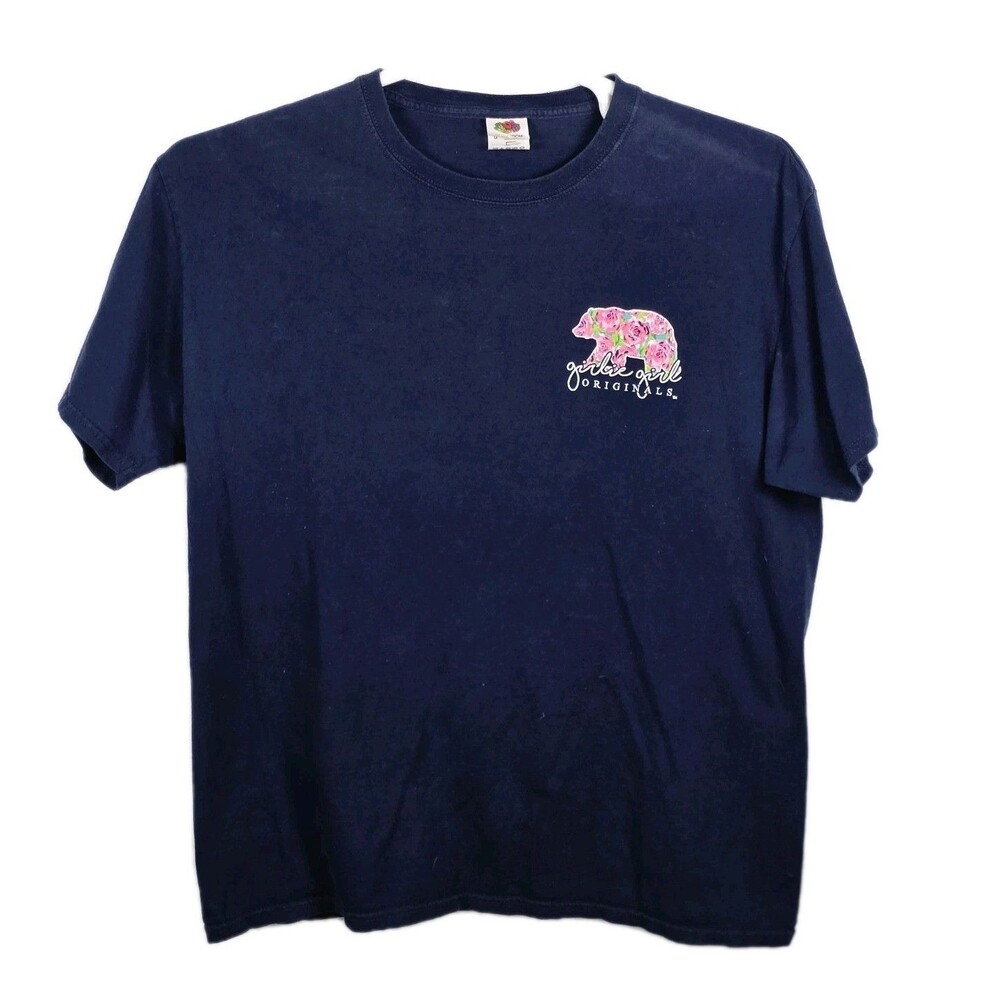 Girlie Girl Originals Women's Large‎ Blue "MAMA BEAR" Short Sleeve  T-Shirt
